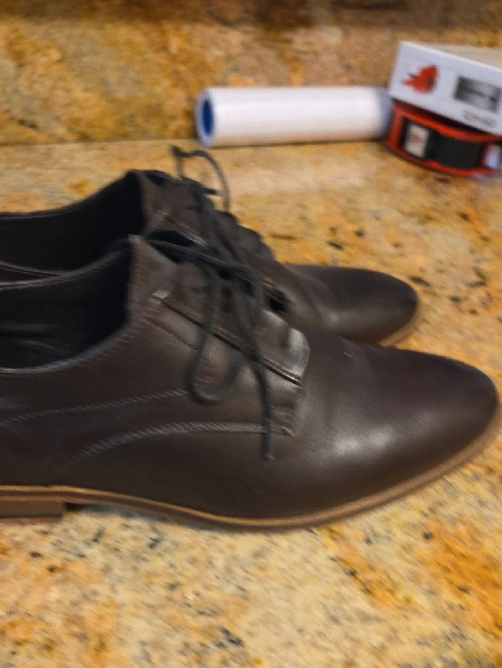 ASOS Dark Brown Leather Derby Shoes Size 8